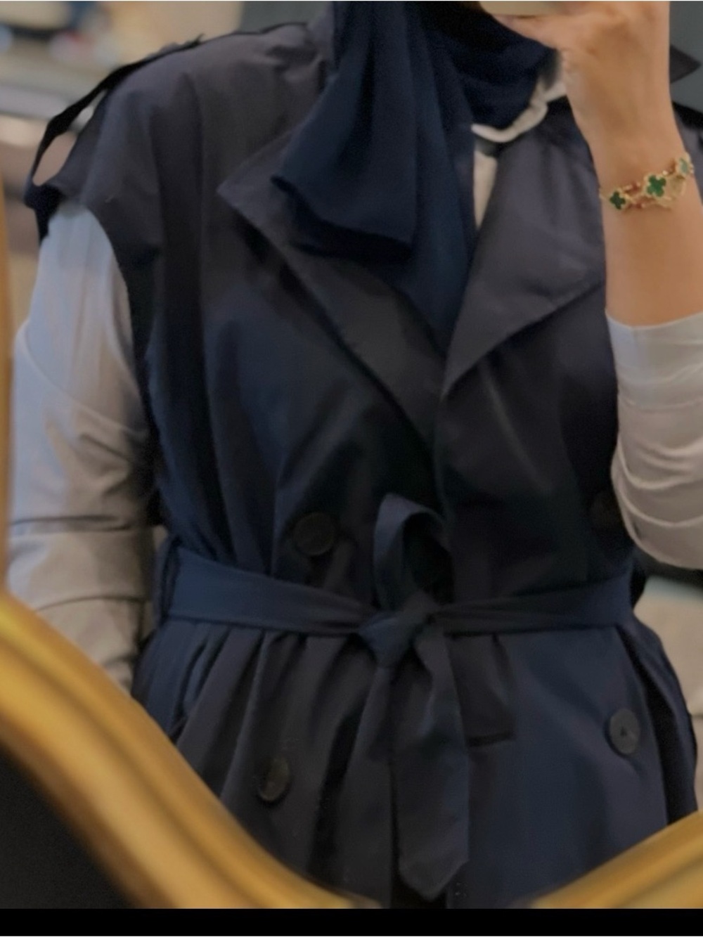 stradivarius Navy Blue trench